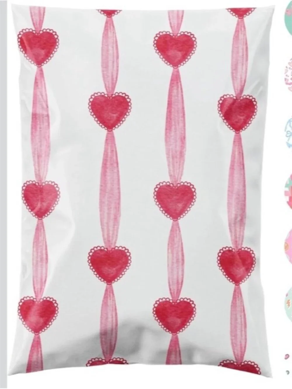 40 Heart Stripe Premium Poly Mailers 10x13 Waterproof + Puncture Resistant